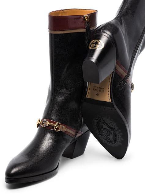 gucci ankle boots with horsebit|Gucci interlocking g leather boot.